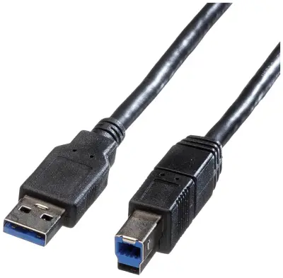 Roline USB kabel USB 3.2 gen. 1 (USB 3.0) USB-A vtič\, USB-B vtič 1.80 m črna zaščiten 11.02.8870