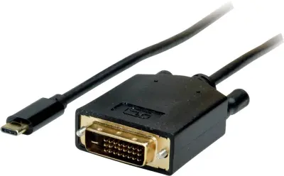 Value USB-C® / DVI adapterski kabel USB-C® vtič\, DVI-D 24+1-polni vtič 2.00 m črna 11.99.5832  USB-C®-Display kabel