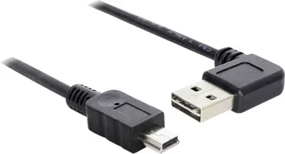 Delock USB kabel USB 2.0 USB-A vtič\, USB-mini-B vtič 1.00 m črna pozlačeni konektorji\, UL-certificirano 83378