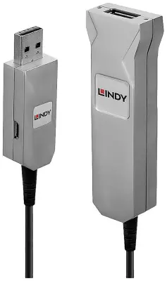 LINDY USB kabel USB 3.2 gen. 1 (USB 3.0) USB-A vtič\, USB-A vtičnica 50.00 m črna\, siva  42701