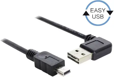 Delock USB kabel USB 2.0 USB-A vtič\, USB-mini-B vtič 2.00 m črna pozlačeni konektorji\, UL-certificirano 83379