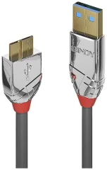 LINDY USB kabel USB 3.2 gen. 1 (USB 3.0) USB-A vtič\, USB-mikro-B 3.0 vtič  1.00 m siva  36657