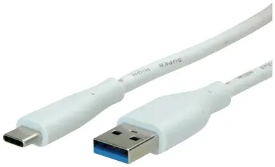 Value USB kabel USB 3.2 gen. 1 (USB 3.0) USB-A vtič\, USB-C® vtič 2.00 m bela zaščiten 11.99.9035