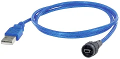 encitech USB kabel USB 2.0 USB-mini-B vtič\, USB-A vtič 1.00 m črna\, modra  1310-0009-01