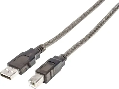 Manhattan USB kabel USB 2.0 USB-A vtič\, USB-B vtič 15.00 m črna okrogel\, z LED diodo 152389