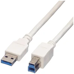 Value USB kabel USB 3.2 gen. 1 (USB 3.0) USB-A vtič\, USB-B vtič 0.80 m bela zaščiten 11.99.8869
