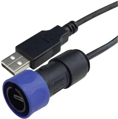 Bulgin USB kabel USB 2.0 USB-A vtič\, USB-mikro-B vtič 3.00 m črna\, modra  PXP4040/B/3M00