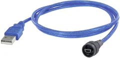 encitech USB kabel USB 2.0 USB-mini-B vtič\, USB-A vtič 5.00 m črna\, modra  1310-0009-03