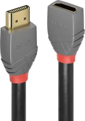 LINDY HDMI podaljšek HDMI-A  vtič\, HDMI-A  vtičnica 3.00 m antracitna\, črna\, rdeča 36478 pozlačeni konektorji HDMI kabel