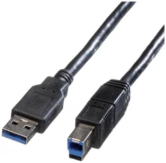Roline USB kabel USB 3.2 gen. 1 (USB 3.0) USB-A vtič\, USB-B vtič 3.00 m črna zaščiten 11.02.8871