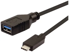 Roline USB kabel USB 3.2 gen. 1 (USB 3.0) USB-C® vtič\, USB-A vtičnica 0.15 m črna  11.02.9030