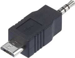 Podatkovni/Napajalni kabel Conrad za iPod  [1x 2\,5 mm priključek - 1x USB 2.0 Micro-B vtič] 0m\, črn