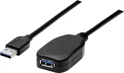 Manhattan USB kabel USB 3.2 gen. 1 (USB 3.0) USB-A vtič\, USB-A vtičnica 5.00 m črna  150712