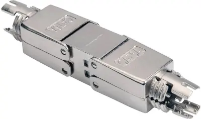 Digitus RJ45 spojka omrežni adapter CAT 6a (neobdelani kabel CAT7)\, CAT 6a\, CAT 6 [1x LSA - 1x LSA]  srebrna