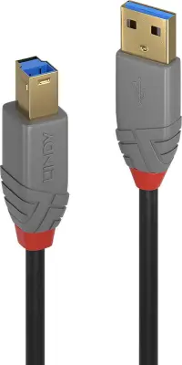 LINDY USB kabel USB 3.2 gen. 1 (USB 3.0) USB-A vtič\, USB-B vtič 2.00 m črna  36742