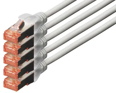 Digitus DK-1644-100-BL-5 RJ45 omrežni kabel CAT6 S/FTP 10 m črna zaščita iz folije, skupna zaščita, zaščiten, brez halogena, Simplex, dvojno oklopljen