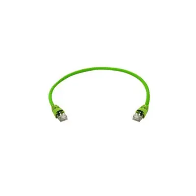 Telegärtner L00004A0084 RJ45 omrežni kabel CAT6a S/FTP 7.5 m zelena ognjevaren, z zaščitnim zapornim zatičem, dvojno zaščiten, dvojno oklopljen, PUR p