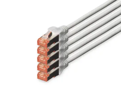Digitus DK-1644-200-5 RJ45 omrežni kabel CAT6 S/FTP 20 m siva zaščita iz folije, skupna zaščita, zaščiten, brez halogena, Simplex, dvojno oklopljen, z