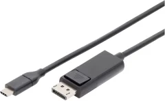 Digitus USB-C® / HDMI adapterski kabel USB-C® vtič\, HDMI-A  vtič 2.00 m črna AK-300330-020-S zaščiten\, dvojno oklopljen USB-C®-Display kabel