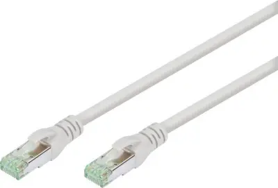 Digitus DK-1844-050 RJ45 omrežni kabel cat 8.1 S/FTP 5 m siva ognjevaren, zaščita iz folije, pletena zaščita, zaščiten, brez halogena, dvojno zaščiten