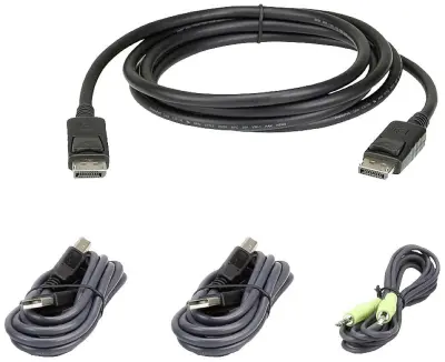 Komplet kablov ATEN 2L-7D02UDPX4 DisplayPort ATEN KVM priključni kabel  1.80 m črna