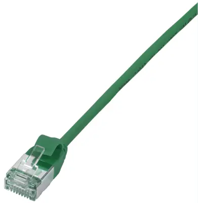 LogiLink CQ9015S RJ45 omrežni kabel CAT6a U/FTP 0.3 m zelena izjemno tanek, ognjevaren, prilagodljiv, zaščita iz folije, brez halogena, z zaščitnim za