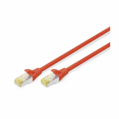Digitus DK-1644-A-100/R RJ45 omrežni kabel CAT6a S/FTP 10 m rdeča brez halogena, zviti pari, z zaščitnim zapornim zatičem, ognjevaren 1 kos