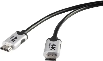SpeaKa Professional HDMI kabel 1 m 4K UHD, avdio povratni kanal, pozlačeni konektorji črna Premium HDMI 4k/Ultra HD kabel 1 m črna SpeaKa Professional