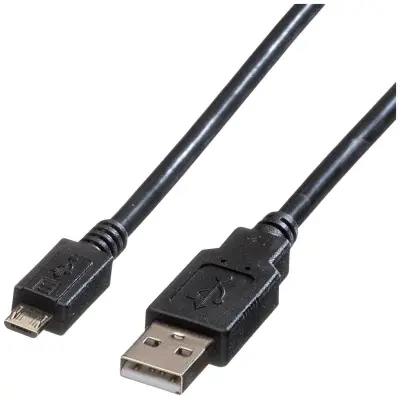Roline USB kabel USB 2.0 USB-A vtič\, USB-mikro-B vtič 3.00 m črna zaščiten 11.02.8755