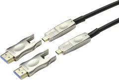 SpeaKa Professional HDMI adapterski kabel HDMI-A  vtič\, HDMI-mikro-D  vtič\, HDMI-A  vtič\, HDMI-mikro-D  vtič 100.00 m črna SP-9538588 PVC plašč HDMI kabel