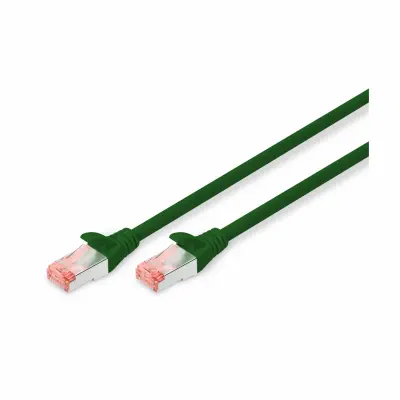 Digitus DK-1644-050/G RJ45 omrežni kabel CAT6 S/FTP 5 m zelena brez halogena, zviti pari, z zaščitnim zapornim zatičem, ognjevaren 1 kos