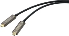 SpeaKa Professional USB-C® priključni kabel USB-C® vtič\, USB-C® vtič 15.00 m črna SP-9505616 TPE plašč USB-C®-Display kabel