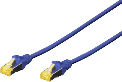 Digitus DK-1644-A-070/B RJ45 omrežni kabel CAT6a S/FTP 7 m modra brez halogena, zviti pari, z zaščitnim zapornim zatičem, ognjevaren 1 kos