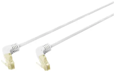 Digitus DK-1644-A-10090 RJ45 omrežni kabel CAT 6a S/FTP 10.00 m siva 90° kotni navzdol, zaščiten, brez halogena, dvojno oklopljen 1 kos
