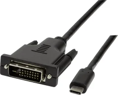 LogiLink USB-C® / DVI adapterski kabel USB-C® vtič\, DVI-D 24+1-polni vtič 1.80 m črna UA0331  USB-C®-Display kabel
