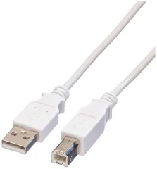 Value USB kabel USB 2.0 USB-A vtič\, USB-B vtič 3.00 m bela zaščiten 11.99.8831