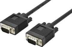 Digitus VGA priključni kabel VGA 15-polni vtič\, VGA 15-polni vtič 1.80 m črna AK-310103-018-S s feritnim jedrom\, dvojno oklopljen\, okrogel VGA kabel