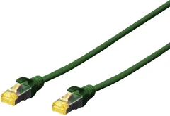Digitus DK-1644-A-030/G RJ45 omrežni kabel\, Patch kabel CAT 6a S/FTP 3.00 m zelena brez halogena\, zviti pari\, z zaščitnim zapornim zatičem\, ognjevaren 1 kos