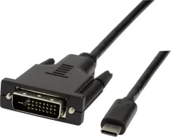 LogiLink USB-C® / DVI adapterski kabel USB-C® vtič\, DVI-D 24+1-polni vtič 3.00 m črna UA0332  USB-C®-Display kabel
