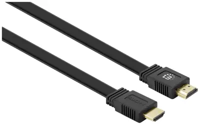 Manhattan ploščati visokohitrostni kabel HDMI z ethernetnim kanalom 4K @ 60Hz UHD HDMI moški moški na HDMI moški 0,5 m HDR HEC ARC pozlačeni kontakti