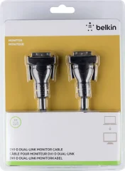 Belkin DVI priključni kabel DVI-D 24+1-polni vtič\, DVI-D 24+1-polni vtič 3.00 m črna F2E4141BT3M-DD pozlačeni konektorji\, lahko se privije DVI kabel