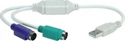 Value USB 2.0 adapterski kabel [1x moški konektor USB 2.0 tipa A - 2x ženski konektor PS/2]  0.30 m
