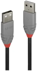 LINDY USB kabel USB 2.0 USB-A vtič\, USB-A vtič 1.00 m črna\, siva  36692