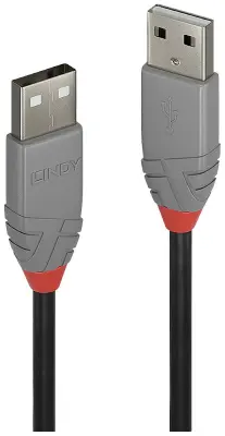 LINDY USB kabel USB 2.0 USB-A vtič\, USB-A vtič 3.00 m črna\, siva  36694