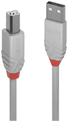 LINDY USB kabel USB 2.0 USB-A vtič\, USB-B vtič 2.00 m siva  36683