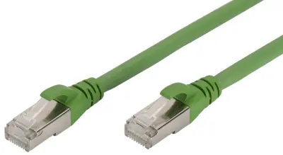 Digitus DK-1644-A-PUR-010 RJ45 omrežni kabel CAT6a S/FTP 1 m zelena zaščita iz folije, skupna zaščita, zaščiten, brez halogena, Simplex, dvojno oklopl
