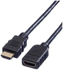 Value HDMI podaljšek HDMI-A  vtič\, HDMI-A  vtičnica 1.50 m črna 11.99.5571 zaščiten HDMI kabel