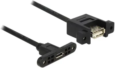 Delock USB kabel USB 2.0 USB-mikro-B vtičnica\, USB-A vtičnica 0.25 m črna  85109