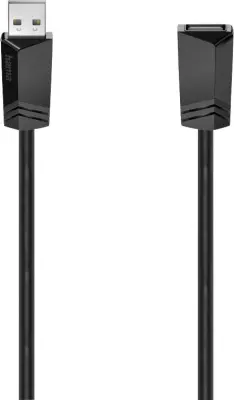 Hama USB kabel USB 2.0 USB-A vtičnica\, USB-A vtič 3.00 m črna  00200620