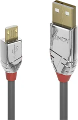LINDY USB kabel USB 2.0 USB-A vtič\, USB-mikro-B vtič 5.00 m siva  36654